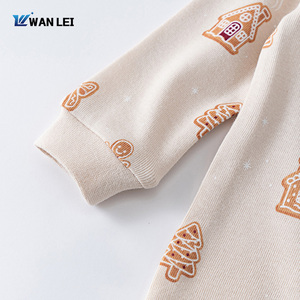 Pyjamas pour bébé personnalisés avec logo OEM, vêtements de nuit tricotés à manches longues, combinaison douce pour nourrissons, fabricant en gros de barboteuses - Product Image 3