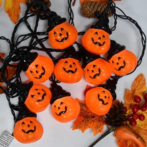 Mini guirlandes lumineuses LED en forme de citrouille, décorations pour Halloween, Pâques, la Fête de l'Indépendance, accessoires de festival d'intérieur avec fantômes et crânes - Product Image 4