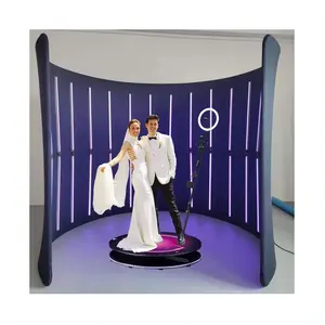 Cabina de fotos de vídeo para selfies automática de 100 grados con logotipo personalizado 68cm 80cm 115cm 360 cm con tapa de metal para fiestas y eventos