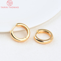 Vente en gros de boucles d'oreilles rondes classiques plaquées or 24 carats, fermoirs de haute qualité pour la fabrication de bijoux DIY