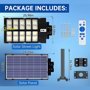 High Bright Solar Security Street Light Motion Activated <b>Remote</b> <b>Control</b> Waterproof Solar Wall <b>Lamp</b> for Parking Lot Yard Garage - Product Image 6