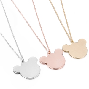 สร้อยคอจี้รูปปราสาทมินนี่เมาส์และหัวมิกกี้เมาส์ สแตนเลสชุบทอง 18K สีเงินไม่หมอง ทันสมัย สำหรับผู้หญิง - Product Image 3