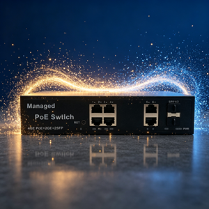 สวิตช์ PoE แบบจัดการผ่านเว็บ ANPA AP-3344GE Gigabit 4 พอร์ต + 2 SFP + 2 SFP 10/100/1000Mbps 22Gbps QoS Stackable AI Watchdog พร้อมจำหน่าย - Product Image 1