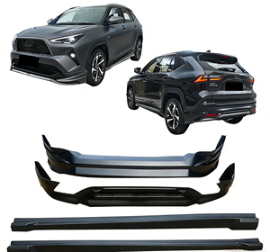 Nouveau pour Toyota <span class=keywords><strong>Yaris</strong></span> <span class=keywords><strong>Cross</strong></span> : Lèvre de pare-chocs avant, lèvre de pare-chocs arrière et jupes latérales en ABS, pour modèles hybrides 1.5L 2022-2025 – Pièce automobile - Product Image 1