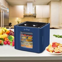 LED Display 370-450W 6-delige 6-laags huishoudelijke dehydrator fruitdroger met 35-70°C temperatuurregeling