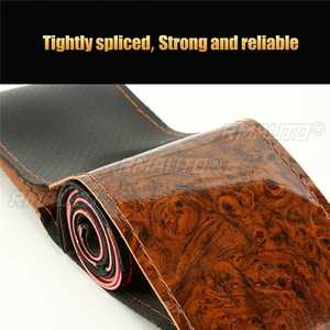 <b>Braid</b> on Steering Wheel Car Steering Wheel Cover With Needlework <b>Accessories</b> Microfiber Leather Diameter 38cm Steering Cover - Product Image 2