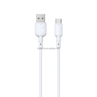 Cable de Datos USB Tipo-C de Fábrica, 2A, Carga Rápida, con Malla de Protección, Color Blanco, para Teléfono Móvil, Computadora, Cámara y Banco de Energía, 1.2m