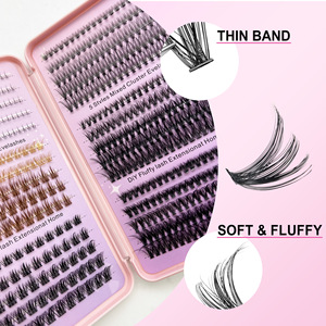 DIY Self‑Grafting Lash <b>Book</b> Set Large Capacity Mixed Black Band False Eyelashes With Matching Glue For Beauty Salon Makeup - Product Image 2