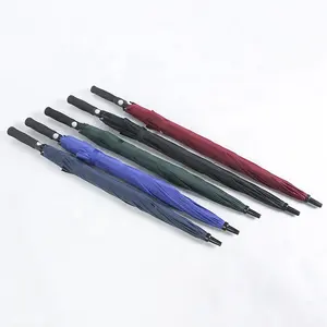 Factory Wholesale 100 Pcs LOW MQQ Windproof Waterproof Straight High Quality Outdoor Pongee CLASSIC Golf Umbrellas