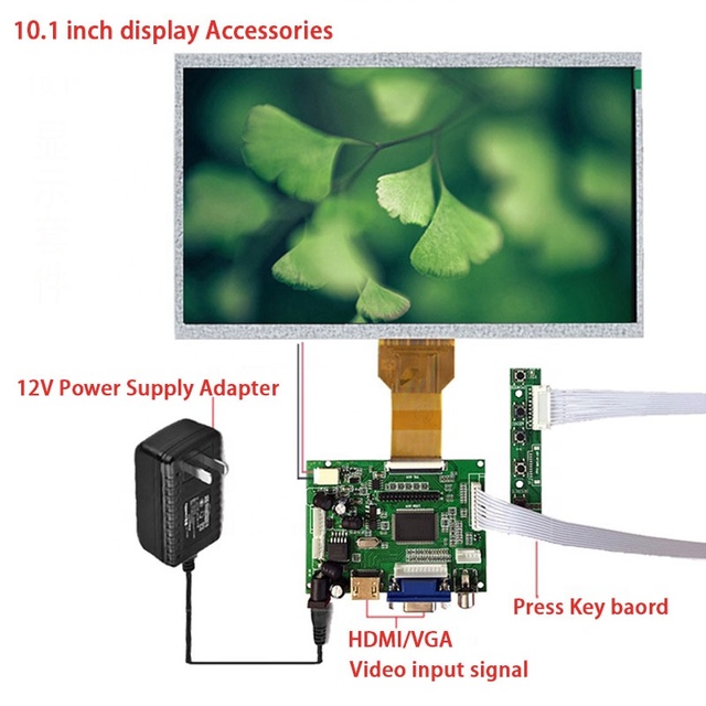 10.1 Inch Display Kit for Raspberry Windows 7/8/10 Mac with hdm to LVDS driver board