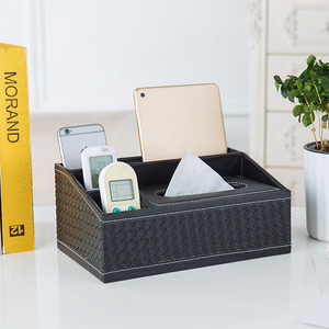Caja de Almacenamiento Multifuncional de Cuero, Creativa y Sencilla, para el Hogar, Sala de Estar, con Impresión de Texto, Venta al Por Mayor - Product Image 1
