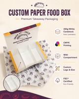Boîte alimentaire en papier grande capacité avec logo et dimensions personnalisés pour l'emballage de livraison de repas