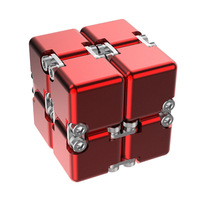 Cubo Mágico Infinito de Aleación de Aluminio, Juguete Sensorial Antiestrés para Niños y Adultos, Juego EDC, Juguete Novedoso para Aliviar el Estrés
