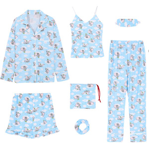 Pijama de Cuello Vuelto <span class=keywords><strong>Secret</strong></span> para Mujer, Ropa Cómoda para Estar en Casa, Conjunto de 7 Piezas - Product Image 3
