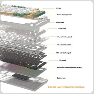Keyboard bermain game profesional, kabel USB Mekanikal lampu latar LED 81 kunci, pengisi daya nirkabel 75 persen <span class=keywords><strong>Desktop</strong></span> USB tipe-c - Product Image 6