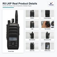 Radio Portátil Analógica y Digital Motorola R5 LKP Original, 256 Canales, Pantalla Monocromática IP67, Kit para Logística y Venta al Por Mayor