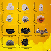 Jepit Rambut Wanita Gaya Instagram untuk Halloween, Motif Kucing Hitam, Laba-laba, Tengkorak, PVC Buatan Tangan, Hiasan Kepala Perayaan, Ukuran Kecil 5cm