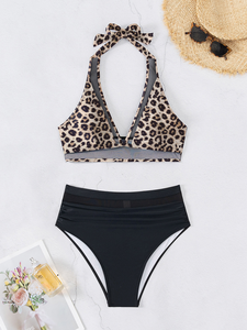 Traje de Baño Bikini 2026, Nuevo, Estilo Europeo y Americano, Color Sólido, Cuello en V, Sexy, Bikini Dividido para Mujer - Product Image 3