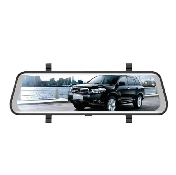 Cámara de salpicadero con doble lente para coche, espejo retrovisor con pantalla IPS de 9,66 pulgadas, DVR, Monitor de estacionamiento con visión nocturna