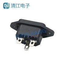 Prise d'alimentation horizontale à trois broches de type C14, 10A-250V, pour cuiseur à riz, avec trou de fixation pour ordinateur, modèle DB-14-1P-DD4.8