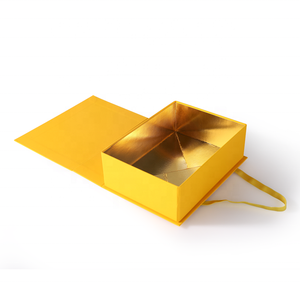 Gran oferta de lujo Matt CMYK en relieve caja de regalo magnética amarilla plegable materiales reciclados para accesorios de teléfono móvil - Product Image 6