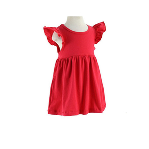 Trendy <strong>Baby</strong> Dress Girls Children Flutter Sleeve Dress Frocks Designs Kids <strong>Kurtis</strong> for Girls - Product Image 1