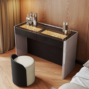 Contemporary Glass Panel <strong>Bedroom</strong> Storage Furniture Dressing Table and Chest of Drawers Combined <strong>Vanity</strong> <strong>Unit</strong> for Home Decoration - Product Image 5
