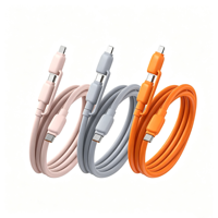 Kabel Pengisian Cepat 240W 2 in 1 Dual Head Grosir, Kabel Quick Charge Tipe C Kecil untuk Ponsel