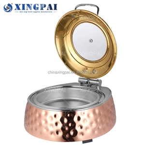 XINGPAI autres fournitures d'hôtel et de restaurant en acier inoxydable 201 <span class=keywords><strong>buffet</strong></span> doré chauffe-plats ronds à vendre - Product Image 4