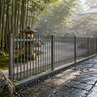 Clôture de jardin moderne : Panneaux décoratifs, portail pour chien en aluminium, treillis métallique noir haut et clôture pour piscine hors sol