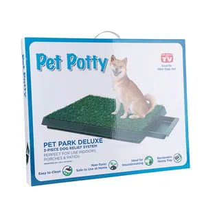 3-Schichten Hundeschwäsche-Tablett Haustier Welpen-Training Toilettenauflage Indoor Kunststoff-Grasmatte für Hausdurchbrüche Ihres Hundes
