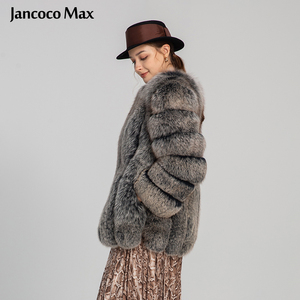 Jancoco — <span class=keywords><strong>manteau</strong></span> <span class=keywords><strong>Long</strong></span> épais et chaud pour <span class=keywords><strong>femme</strong></span>, vêtement d'extérieur, bulle, vraie fourrure de renard, nouveauté - Product Image 5