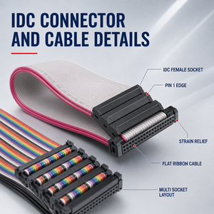 Câble plat IDC vers IDC, pas de 2,54 mm, 6, 10, 14, 16, 20, 40 broches, connecteur femelle multiple, assemblage de fils électriques, OEM ODM - Product Image 2