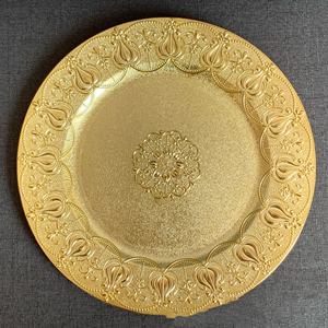 4 Couleurs Placage 13Inch Luxury Premium Thick Reusable Royal Texture Banquet Décoratif pour Table à manger Home Charger Plates - Product Image 2