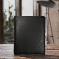 Porte-cartes métallique pop-up à un clic pour homme, best-seller, plusieurs emplacements pour cartes, format court, anti-RFID, doublure en cuir de vachette véritable