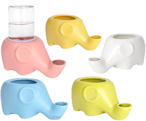 Ciotola per Gatti in Ceramica con Design a Elefante, Ecologica, con Dispenser e Accessori - Product Image 1