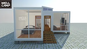 Wellcampamento-contenedor plano de lujo para casas, casa prefabricada resistente, duradera, fácil de instalar, hotel, villa