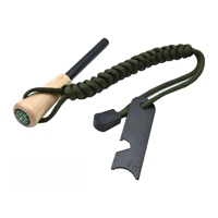 Kit de survie allume-feu à silex comprenant un grattoir à tige ferro de boussole Paracord pour un camping pratique