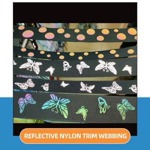 <span class=keywords><strong>Ruban</strong></span> réfléchissant de sécurité en polyester CE EN20471, tissage jacquard clair, garniture en nylon, bande de tissage, bande à coudre - Product Image 2