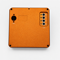 Boîtier de contrôleur électronique en aluminium anodisé orange usiné CNC sur mesure OEM, pièces de boîtier
