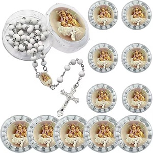 KOMI Collane con Crocifisso e Perline di Legno Profumato da 6MM, Rosari per Uomini e Donne, Collane con Perline in Legno per Preghiera Cattolica, Regali - Product Image 1