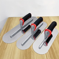 Ensemble de 3 truelles à plâtre en acier inoxydable, 3 tailles, avec poignée antidérapante pour la construction de cloisons sèches et le plâtrage