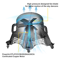 Souffleur d'air électrique Aobaite 220V 750W 16 pouces, gonflable haute pression / certifié FCC, multi-prises pour événements promotionnels