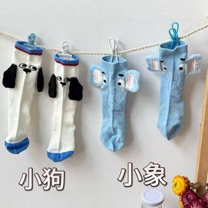 Cute Elephant And Dog <b>Socks</b> For Women Mid Calf <b>Breathable</b> Sweat Absorbing Cartoon Long <b>Socks</b> Youth 18 40 Years Old - Product Image 3