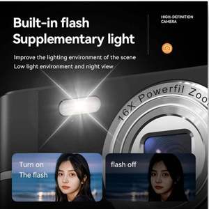 Professional 4K Dual Lens <b>Digital</b> <b>Camera</b> Front Rear <b>Video</b> Imaging with 10x-20x Optical Zoom CMOS Sensor Supports MicroSD Media - Product Image 3