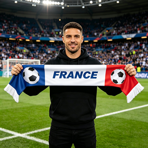 Écharpe de supporter de football France 2026, 6*50 pouces, tricotée double face, pour l'encouragement lors <span class=keywords><strong>des</strong></span> matchs - Product Image 1