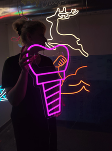 Enseigne lumineuse LED néon en acrylique personnalisée pour <span class=keywords><strong>orthodontiste</strong></span>, couleur bleue, implant dentaire, indice de protection IP65, intensité réglable, 12 V CC - Product Image 5