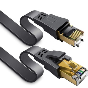 Cáp Ethernet CAT 8 RJ45 vá dây Ethernet LAN Cáp cat8 đồng nguyên chất 10 Gigabit cặp che chắn phẳng Mạng Cáp - Product Image 1