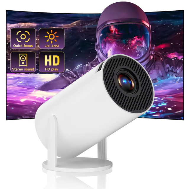 HY300 Pro Full Hd Android WIFI Mirror Screen Portable Mini Projector 4K Smart Home Cinema Outdoor LED Mobile Phone Projectors