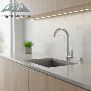 Robinet <span class=keywords><strong>de</strong></span> <span class=keywords><strong>cuisine</strong></span> moderne Wayon en métal noir, à arc haut, monocommande <span class=keywords><strong>avec</strong></span> distributeur <span class=keywords><strong>de</strong></span> savon - Product Image 1